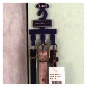 Madden Girl 3-for-1 Skinny Belts Set NWT